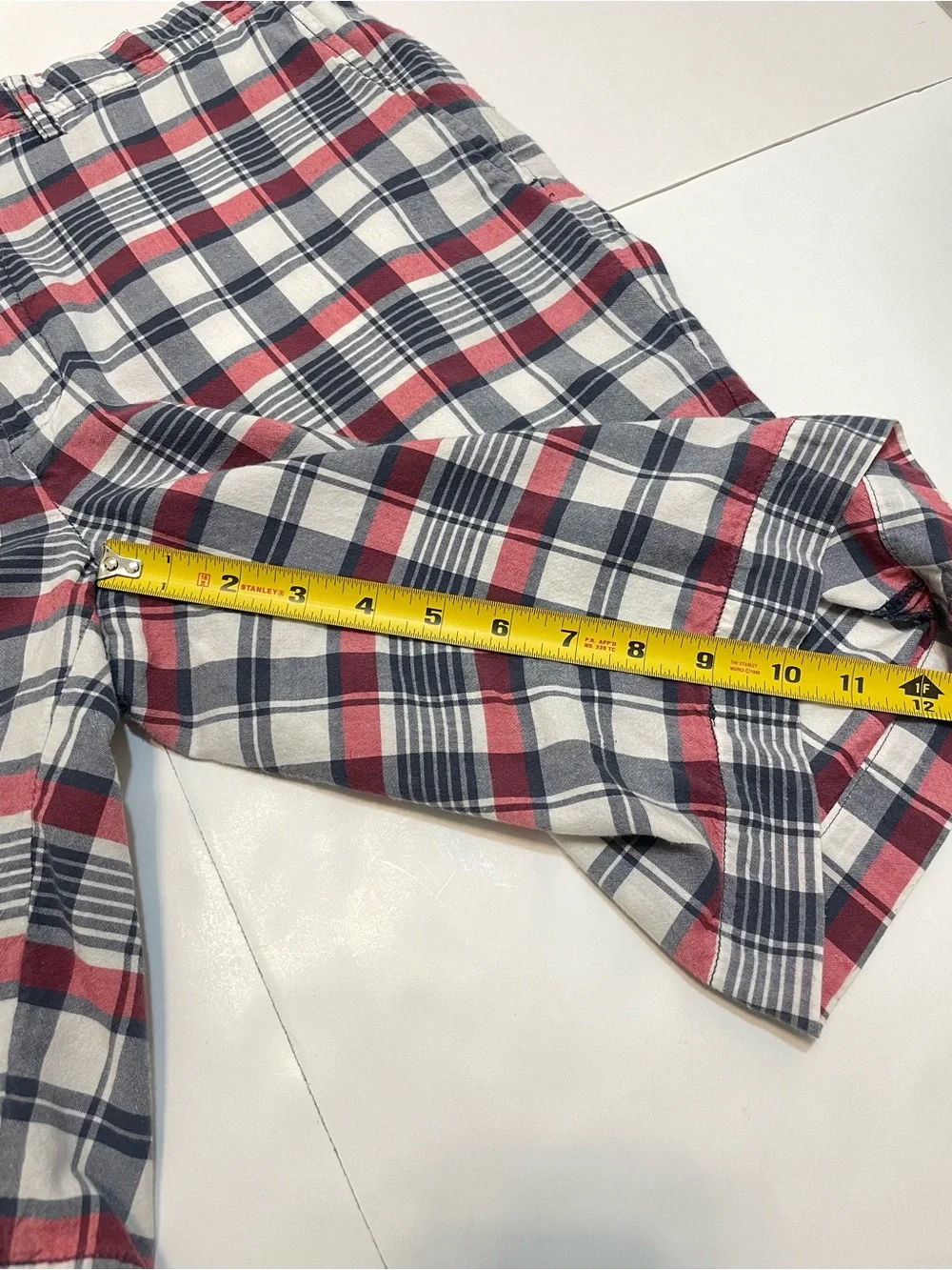Polo Ralph Lauren Men's Plaid Cotton Chino Shorts Red White Blue Size 34
